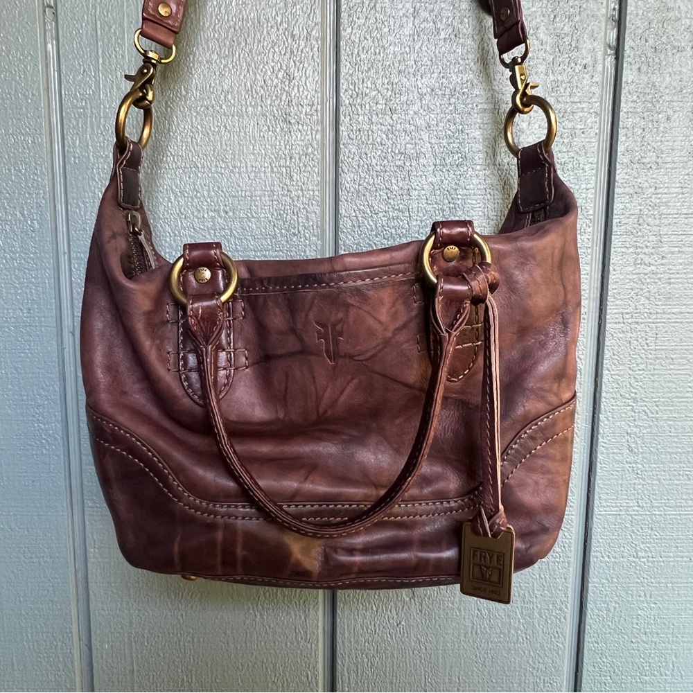Frye satchel in walnut
